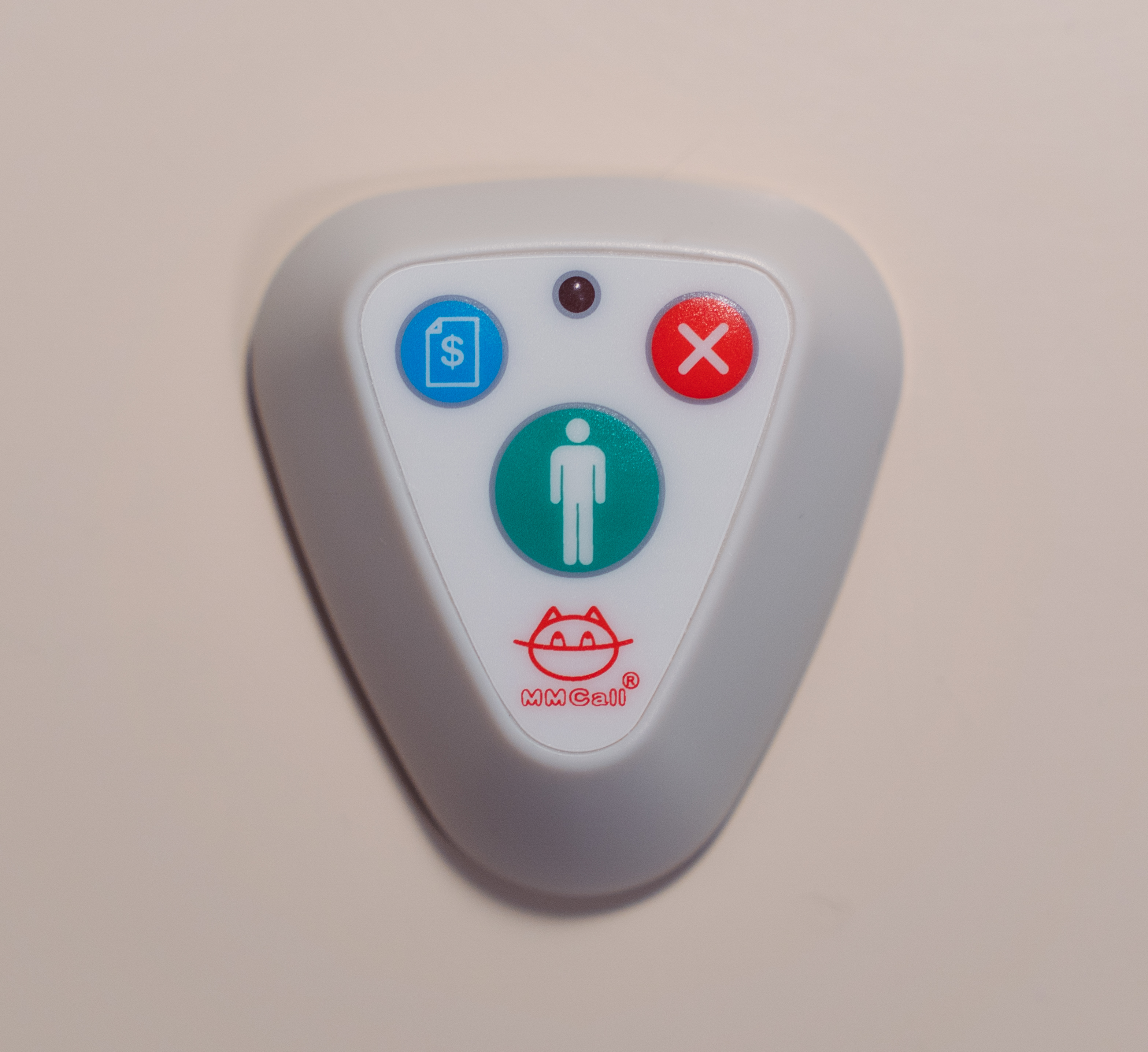 MMCall wireless call button with service, cancel, and bill buttons